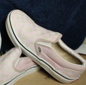 Vans Kids Size 3 Pink and White Checkered